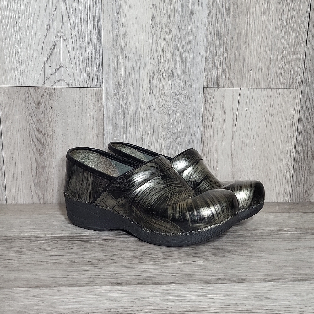 Dansko Womens 36 XP 2.0 Brushed Pewter‎ Leather Slip On Clogs Professional Shoes